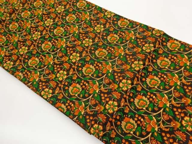 JAPANESE NAGOYA OBI / WOVEN FLOWER ARABESQUE